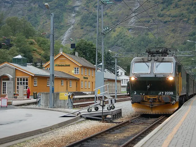 De Flåmsbana op het station van Flåm