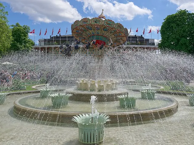 Een fontein in Tivoli in Kopenhagen