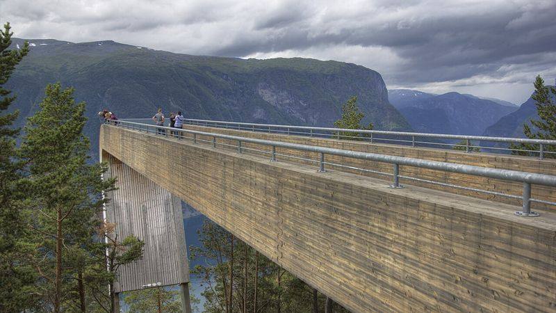 Utsiktspunktet Stegastein over Aurlandsfjorden