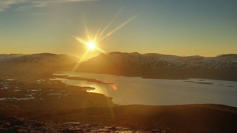 Midnattssol ved Abisko