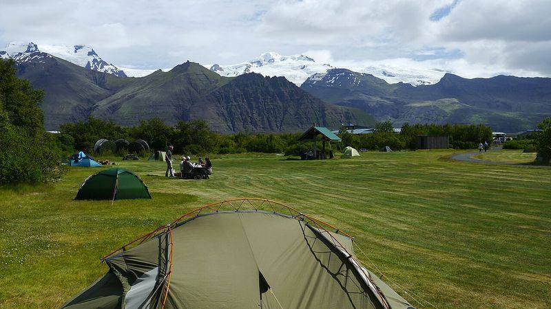 The Skaftafell campsite in Iceland