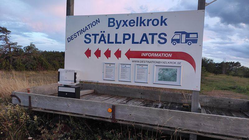 The motorhome stopover at Byxelkrok on Öland