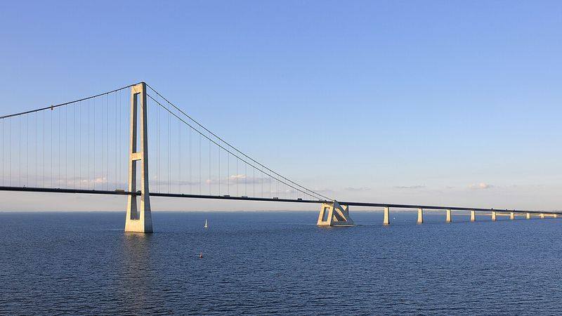 De Storebæltsbrug in Denemarken