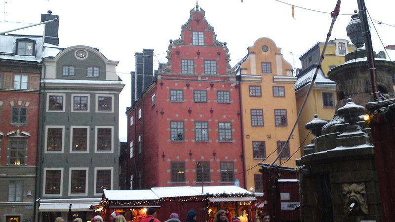 Stortorget in Gamla Stan, Stockholm, in de kersttijd
