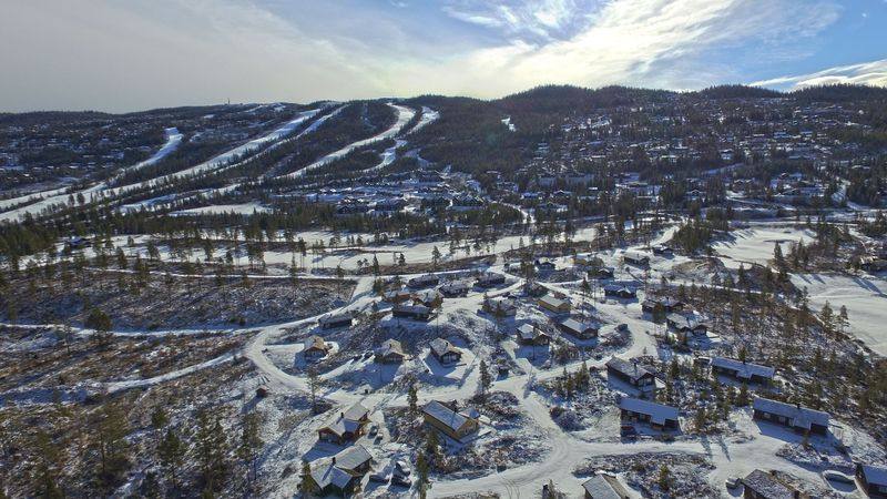 Hyttegrend op Nesfjellet bij Nesbyen in Noorwegen