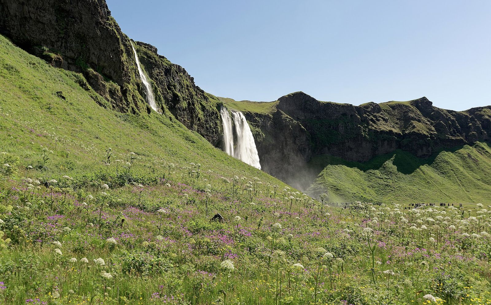 De Seljalandsfoss-waterval in IJsland