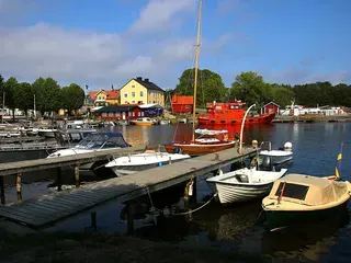 Haven van Sandhamn in de scherenkust van Stockholm